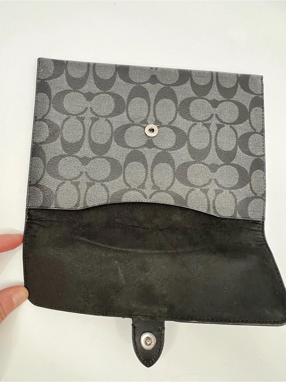 Coach Mini Tablet Sleeve In Signature Canvas Style # C2024 Gunmetal/Charcoal